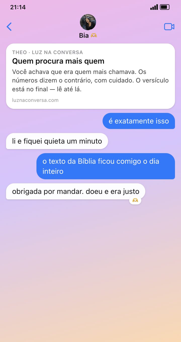 Reação ao Vossa Palavra 1